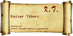Kaizer Tiborc névjegykártya